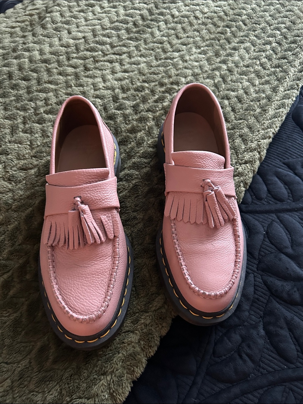 Dr. Martens Pink Tassel Kilty Loafers